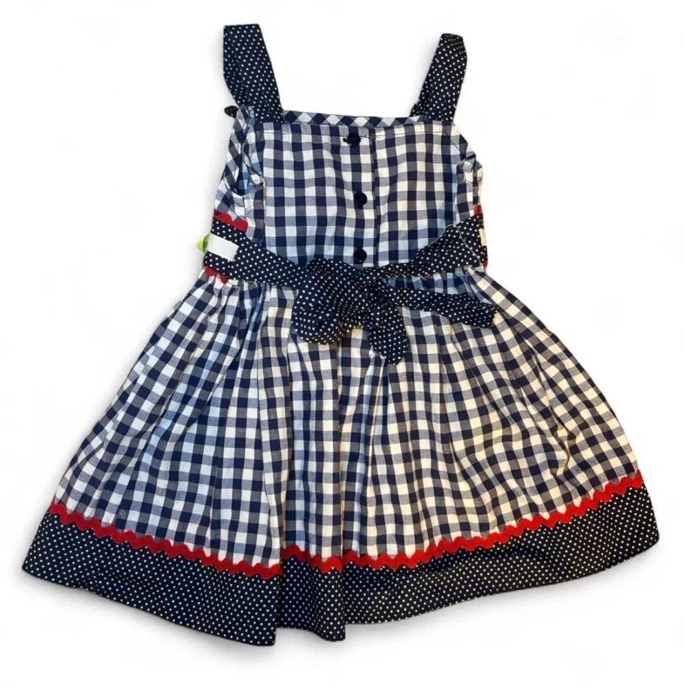 Samara 18 Months Navy & White Plaid Dress